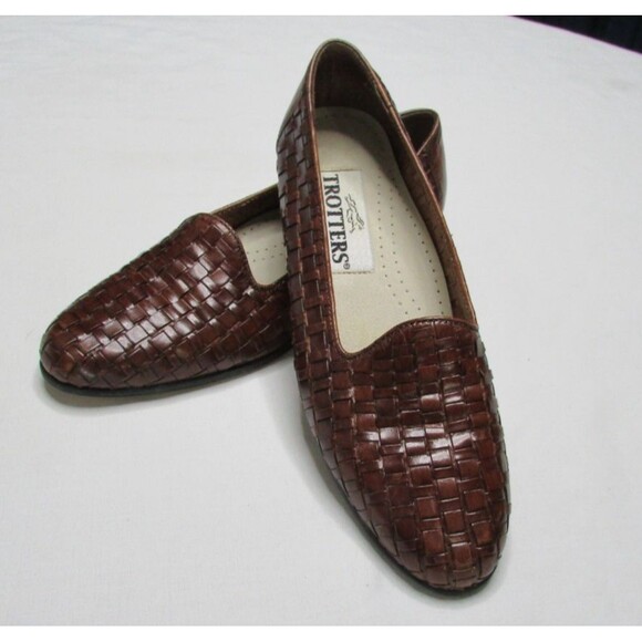 Trotters Shoes - Vintage Trotters Liz Woven Leather Loafer Flats  Brown Women's Size 6.5 N 58-580